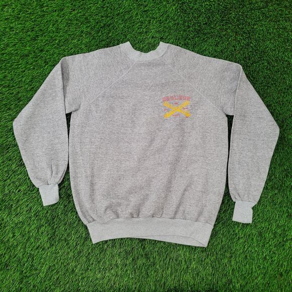 VTG 80s US Army Redlegs Military Sweatshirt Medium 21x24 Raglan Army Artillery - Picture 1 of 8